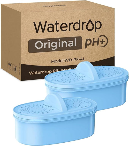 [Original] Waterdrop PF-AL Alkaline Water Filter Replacement for Waterdrop Pitcher Filtration System, Increase PH, Improved Coffee Taste, Last Up to 100 Gallons, 2 Pack