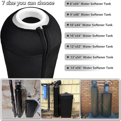 Okcool Water Softener Tank Jacket,Water Softener Neoprene Sweat Jacket,3.5mm Thick Neoprene Absorbable Condensate Water to Prevent Sweating(12x52,Black)