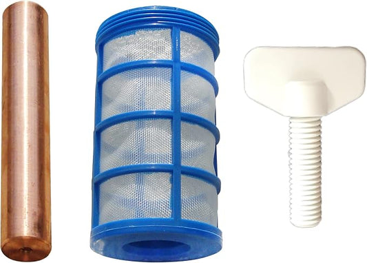 Replacement Anode/Mineral Electrode Compatible with Floatron - 1 Anode |1 Basket | 1 Wing-Screw