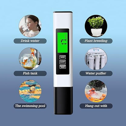 4-in-1 TDS/EC/Temp(°C/°F) Meter | 0-9990ppm Digital Water Tester | Accurate for RO/DI, Aquariums, Drinking Water | Instant Read
