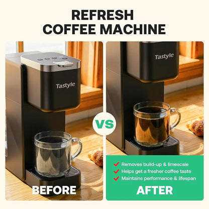 Tastyle Coffee Maker Descaler Cleaner Tablets - 30 Count, Compatible with Keurig, Ninja, Nespresso, Breville, BLACK+DECKER, Powerful Limescale Remover for Drip Coffee & Espresso Machines