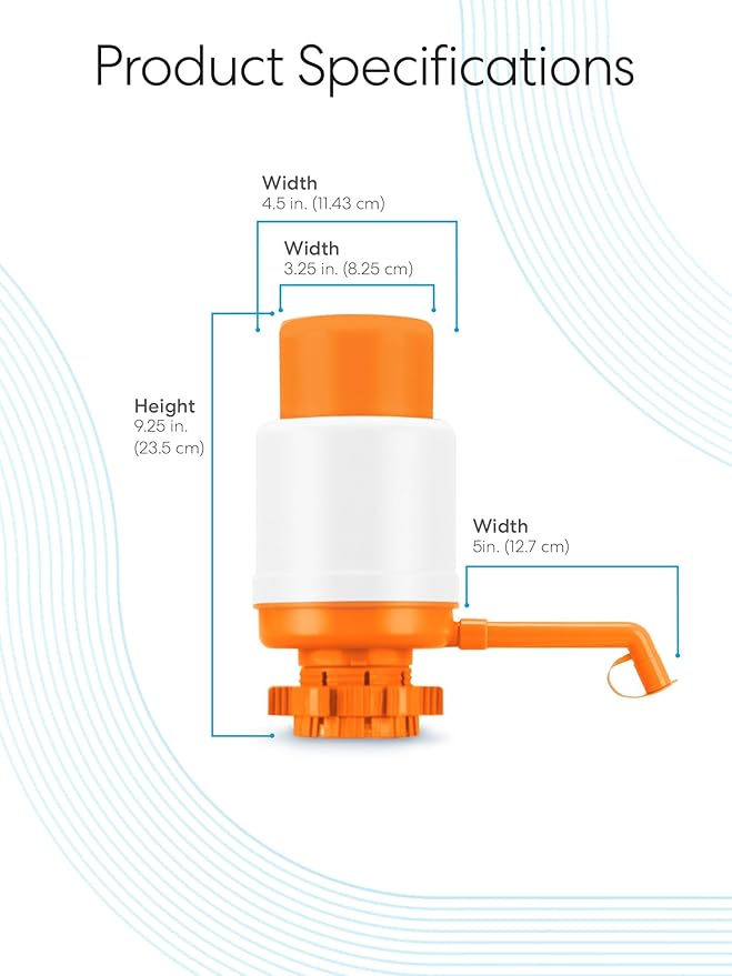 Brio Universal Manual Drinking Water Pump (Orange)