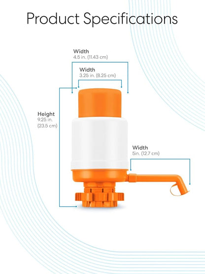 Brio Universal Manual Drinking Water Pump (Orange)