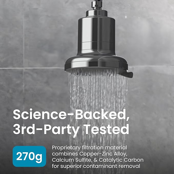 AquaTru Shower - Advanced Shower Filter Removes Impurities from Hard Water to Support Healthy Skin, Scalp, Hair, Reduce Breakage, and Enhance Your Beauty and Self-Care Routine (Polished Chrome)