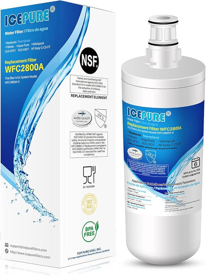 ICEPURE NSF/ANSI 42 3US-AF01 Under Sink Water Filter, Compatible with Standard Filtrete 3US-AF01, 3US-AS01, Whirlpool WHCF-SRC, WHCF-SUFC, WHCF-SUF, Pack of 1