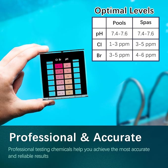 Dr.Tim.Wang 3 Way Pool Test Kit - Hot Tub and Spa Water Chemical Test Kit for Chlorine(Bromine) and pH Test