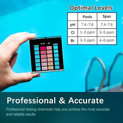 Dr.Tim.Wang 3 Way Pool Test Kit - Hot Tub and Spa Water Chemical Test Kit for Chlorine(Bromine) and pH Test