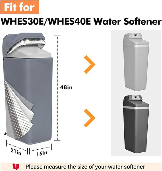 Water Softener Cover Outdoor for WHES30E/WHES40E Grain Softener, Grey | 3-layer Insulated heavy duty water softener cover for 350/420 Water Softener, waterproof zipper, UV, freeze & wind protection
