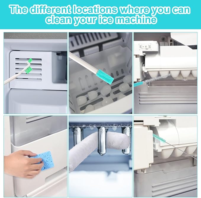 12pcs Ice Maker Cleaning Brush Set, Multifunctional Ice Machine Cleaning Tools Water Cooler Cleaner Kit Home Kitchen Utility Tools