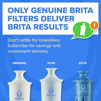 Brita Large Water Filter Pitcher for Tap and Drinking Water with SmartLight Change Indicator, Includes 1 Standard Filter, BPA-Free, Lasts 2 Months, 10-Cup Capacity, Stretch Limo Black