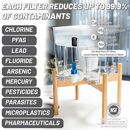 Epic Pure XP Water Filter Dispenser with Advanced CoreXchange™ Filter. 36 Cup 100 Gallon Made in USA Filter. NSF Certified | Removes PFAS, Lead, Chlorine & More | BPA-Free |