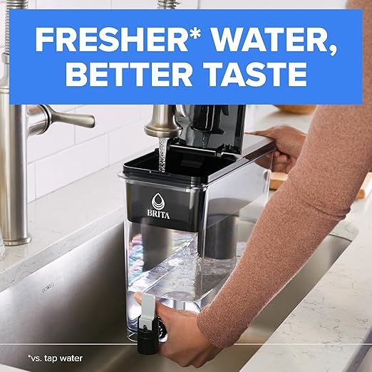 Brita UltraMax Large Water Dispenser With Standard Filter, BPA-Free, Reduces Copper, Cadmium and Mercury Impurities, Lasts 2 Months or 40 Gallons, Includes 1 Filter, Kitchen Accessories, Large 27-Cup
