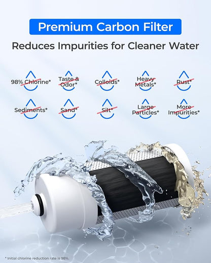 Waterdrop FC-07 Water Filter for Sink Faucet, Visible Filter Housing | Reduces Chlorine, Faucet Mount Water Purifier, NSF Certified Tap Water Filter for Kitchen Sink, 320 Gallon Long Life