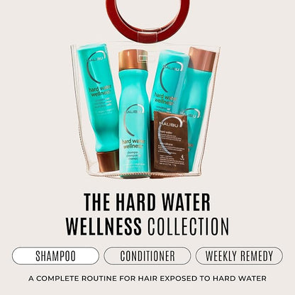 Malibu C Hard Water Wellness Shampoo - Hydrating, Sulfate-Free Hair Care for Hard Water - Removes Minerals and Buildup (9 oz)