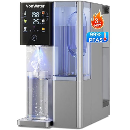 CT910GH Reverse Osmosis Water Filter Countertop, 3S Instant Hot RO Water Filtration System, 7-Stage Water Purifier Removable Pitcher, NSF/ANSI 372,42,58, Reduce TDS PFAS, No Installation
