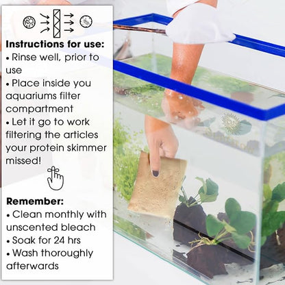 SunGrow Aquarium Resin Filter Media – Remove Ammonia, Nitrite & Nitrate Clear Brown Water from Indian Almond Leaves & Driftwood, for Freshwater & Saltwater Fish Tanks, Fine Mesh Bag Included