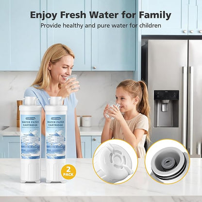 2 PACK MIWF6200 Water Filter Cartridge Compatible with Midea MRS26D5AST, MIWF6200, MF-2008-R2, For Sharp SJWF200, SJG2254FS, For Thor Kitchen WF200, For Zline MIWFT2100, RFM-W-36 Models, 200 Gallon