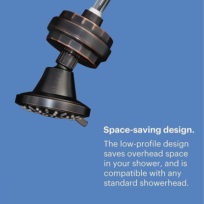 Brondell Shower Filter VivaSpring, Compact Rubbed Bronze – High Output, 100% High-Purity KDF Filtration, With FF-30 Filter Cartridge, Filtered Shower Water for Healthier Skin & Hair