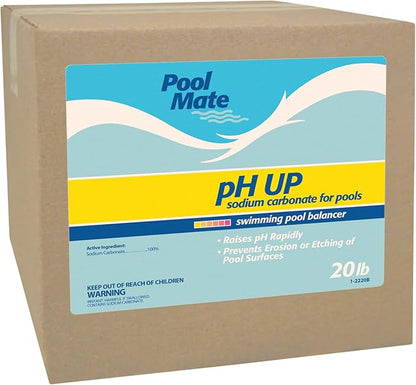Pool Mate 20-Pounds Premium pH Up for Pools, 100% Sodium Carbonate