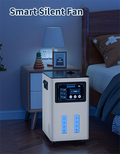Hydrogen Machine for Inhalation, SPE PEM Technology, 99.99% High Purity Brown Gas Inhaler, HO-Separated, Hydrogen Water Generator White 1800ml/min