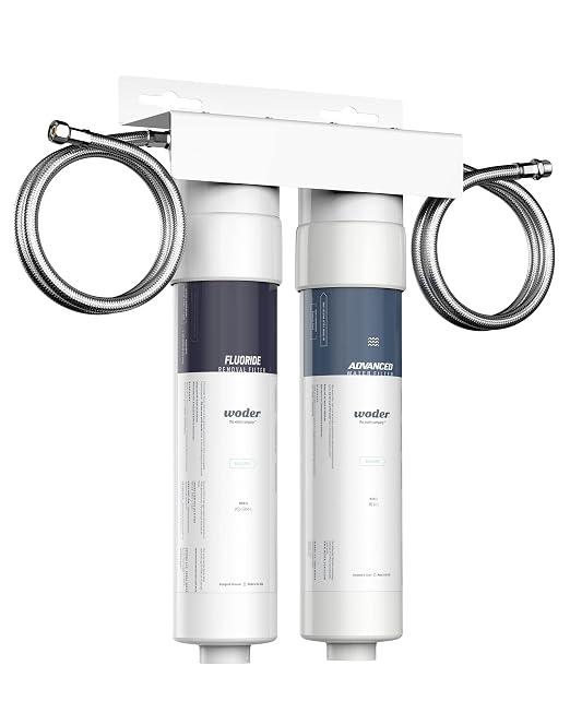 Dual Stage Under Sink Water Filter, Up to 95% Fluoride Removal, Removes PFAS, Lead & Chlorine, Keeps Essential Minerals, WQA Certified, Easy DIY Install, US Made