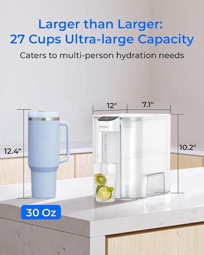 Waterdrop ED04W-L Mega Electric Water Filter Dispenser, Large 27-Cup, White | 200-Gallon Rechargeable Instant System, NSF/ANSI 42&53&401&372, Reduce PFOA/PFOS, Lead, Chlorine, Does not Lower TDS