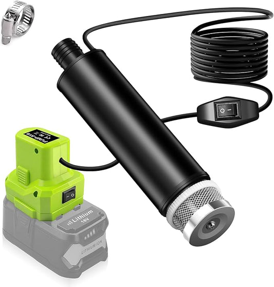 Portable for Ryobi 18V Water Pump, 635GPH/30L/min Submersible Transfer Pump, 15FT Lift, for Garden/Camping/Kiddie Pool (No Battery)