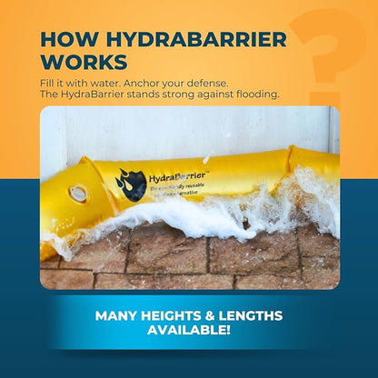 Watershed Innovations Best Sandbag Alternative - Hydrabarrier Standard 6 Foot Length 4 Inch Height. - Water Diversion Tubes that are the Lightweight, Re-usable, and Eco-Friendly - Bulk - 4 Pack