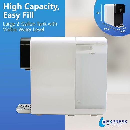 Express Water ROC001 UV Countertop Water Filter System – Hot, Room, Ambient Reverse Osmosis – 5 Stage RO Water Filter System with UV Water Purifier – No Installation Required