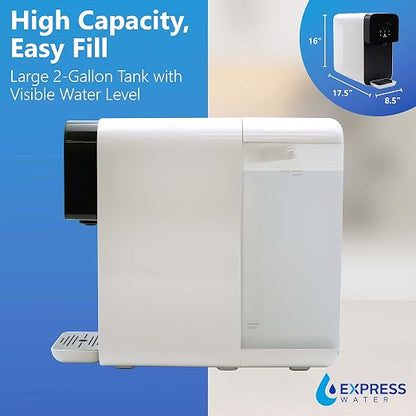 Express Water ROC001 UV Countertop Water Filter System – Hot, Room, Ambient Reverse Osmosis – 5 Stage RO Water Filter System with UV Water Purifier – No Installation Required