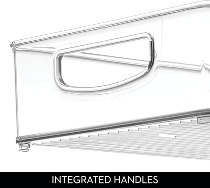 iDesign Stackable Pantry Bin for Kitchen Cabinets, Fridge, or Freezer Storage, Clear, Made in USA