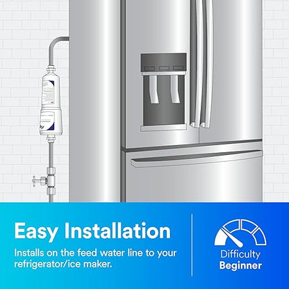 Aqua-Pure AP717 Inline Water Filter for Refrigerator, Ice Maker and Drinking Fountains, Inhibits Scale Build-Up, Removes Sediment, Chlorine Taste and Odor
