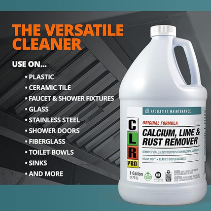 CLR PRO Calcium, Lime and Rust Remover, 1 Gallon Bottle (Pack of 2)