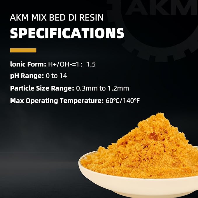 AKM Mixed Bed Deionized Di Resin Filter Fill, Use for Spotless Car Wash System Filter Change, 10 Liters(5 Liters x 2)