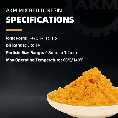 AKM Mixed Bed Deionized Di Resin Filter Fill, Use for Spotless Car Wash System Filter Change, 10 Liters(5 Liters x 2)
