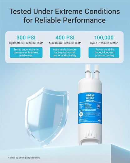AQUA CREST EDR1RXD1 Replacement for W10295370A, Everydrop® Filter 1, EDR1RXD1B, P8RFWB2L, P4RFWB, Kenmore® 46-9081, 46-9930, Refrigerator Water Filter, 3 Filters