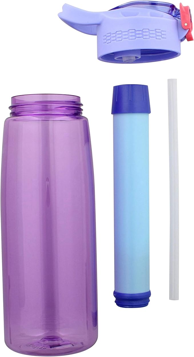 SDS Water Filter Bottle - Filtering Water Bottle Filter Travel Accessory for Safe Drinking Camping Water Purifier