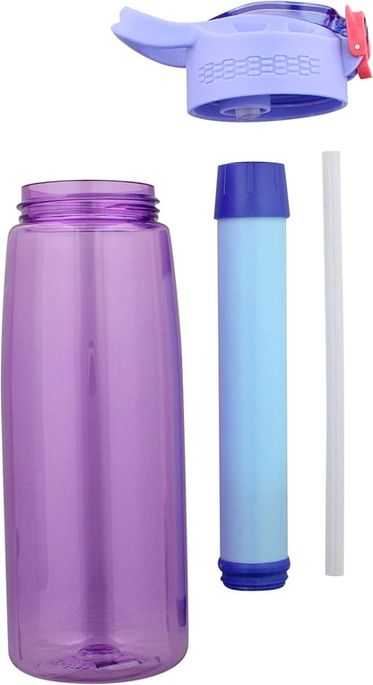 SDS Water Filter Bottle - Filtering Water Bottle Filter Travel Accessory for Safe Drinking Camping Water Purifier