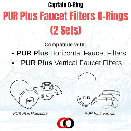 Captain O-Ring – Replacement O-Rings for PUR Plus Sink Faucet Filters (2 Sets)