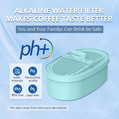 Alkaline Water Filter Replacement for All Waterdrop Pitcher and Dispenser Filtration System, Fits Waterdrop WD-PF-AL, Improved Coffee Taste, Reduces PFOA/PFOS, Chlorine, Last Up to 100 Gallons, 1 Pack