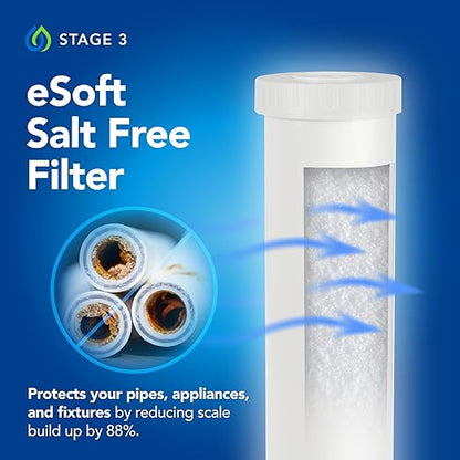 Whole House Salt Free Water Softener Alternative with UV Light - Filters Dirt, Sand, and Debris - Protects Plumbing and Appliances from Hard Water Scale - Easy Installation - Zero Water Waste