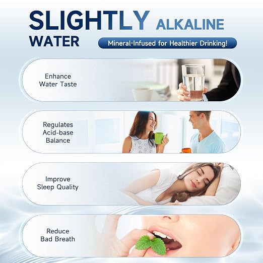 AQUALTRA USF-3B-15 Slightly Alkaline Under Sink Water Filter System, 8K-40K Gal, Reduce PFOA, PFOS, Chlorine, Lead, Mercury, Chloramine, Fluoride, Microplastics Particles, Bad Taste & Odor