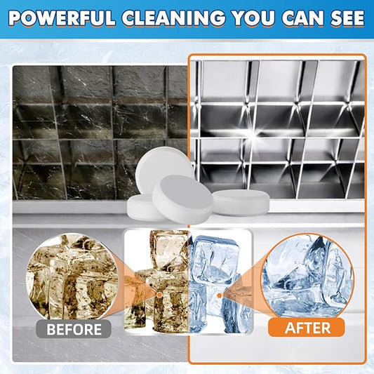 Ice Machine Cleaner, 36 Pack Ice Maker Cleaner for Crystal Clear Ice, Ice Machine Descaler Tablet for Most Countertop, Remove Hard Water and Mineral Buildup (36.01Count (Pack of 1))