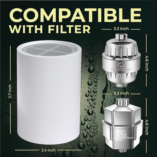 AquaHomeGroup Vitamin Infused Shower Filter Cartridge with Lemon Aroma - Supports Skin and Hair - Universal Fit for All 15 and 20 Stage Filters