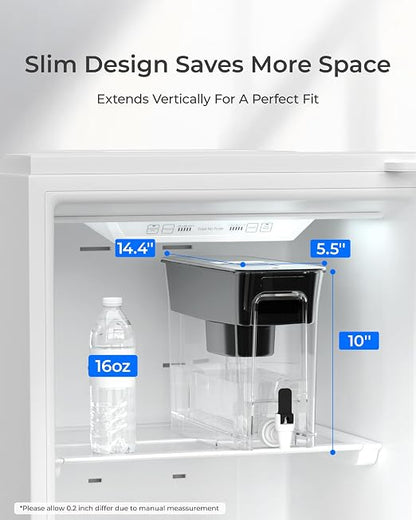 Waterdrop WFD-40L Water Filter Dispenser with 3 Filters, 35-Cup, Black | 200-Gallon Long-Life Water Filter Pitcher, Large Capacity, Reduces Chlorine, PFOA/PFOS and More, BPA Free