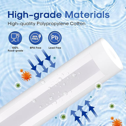 ICEPURE 1 Micron 20" x 4.5" Whole House Sediment Home Water Filter Replacement Cartridge, Compatible with SP-DD-5005-20BB, FPMB5-20, AP810-2, DGD-5005-20, SDC-45-2005, 2PP20BB1M, P5-20, FP25B, 4 Pack