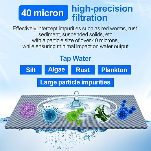 Whole House Water Filter, 40-50 Micron Spin Down Sediment Prefilter System, 1" MNPT + 3/4" FNPT,BPA-Free Lead-Free Heavy Duty Brass