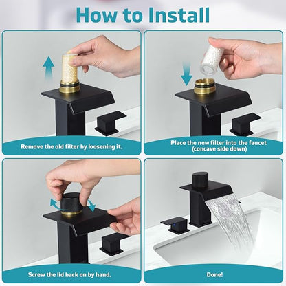 2 Pack Replacement Filters for Waterfall Faucet - Filters for Remove Chlorine Use for Faucet, Reduces Dry Itchy Skin