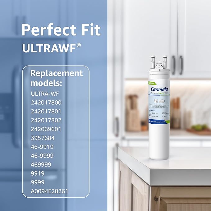 Replacement for Frigidaire ULTRAWF, 4 Pack | Compatible with Frigidaire ULTRAWF, Pure Source Ultra, Kenmore 9999, 469999, 46-9999, A0094E28261, Height 11 inches