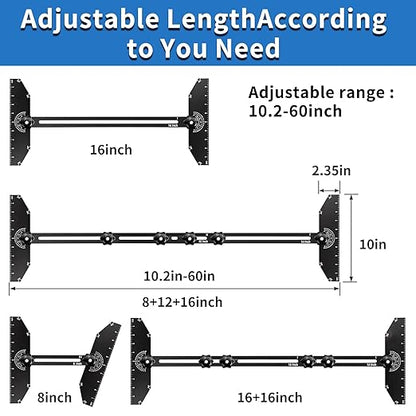 Stair Tread Template Tool,Stair Tread jig,Stair Gauge,from The JSZYO Renovation System，Stair Gauge Set，framing Square，Stair gauges for framing Square (Black)